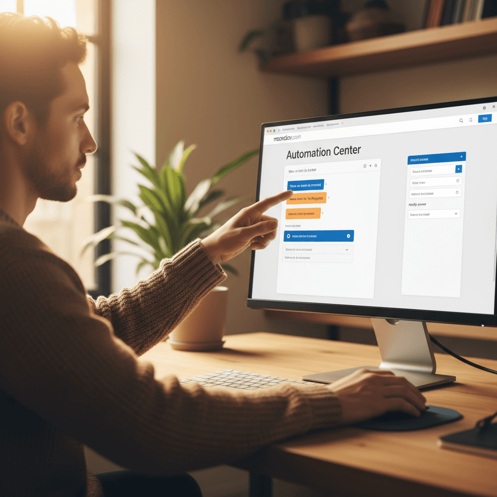 Team member customizing automation workflows and project settings